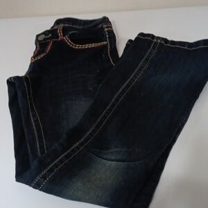 Black Crystal Dark Blue Jeans size 3 some holes at the bottom.